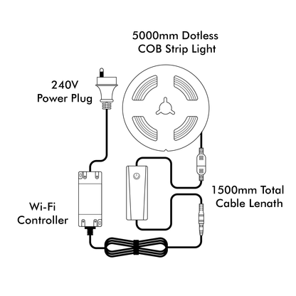 Arlec Grid Connect Smart 5m Dotless CCT COB Strip Light