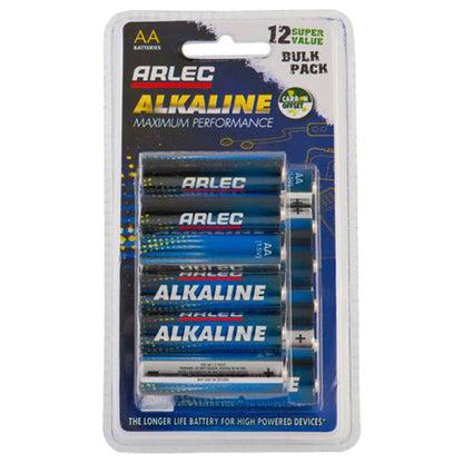 12 pack AA alkaline batteries – Arlec long lasting household use
