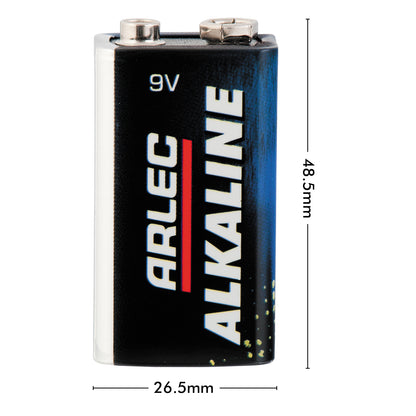 2 pack 9V alkaline batteries – Arlec for high drain devices