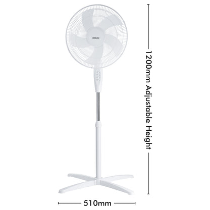 Arlec 40cm White 5 Blade Pedestal Fan
