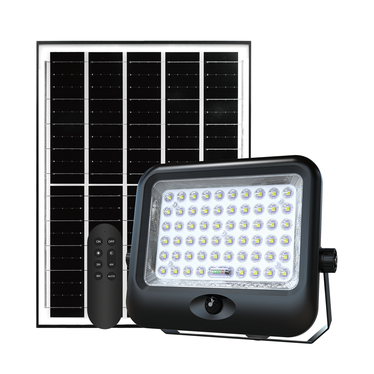 Arlec Black 3000lm Solar LED Floodlight with PIR Sensor