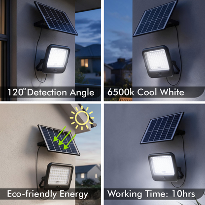 Arlec Black 3000lm Solar LED Floodlight with PIR Sensor
