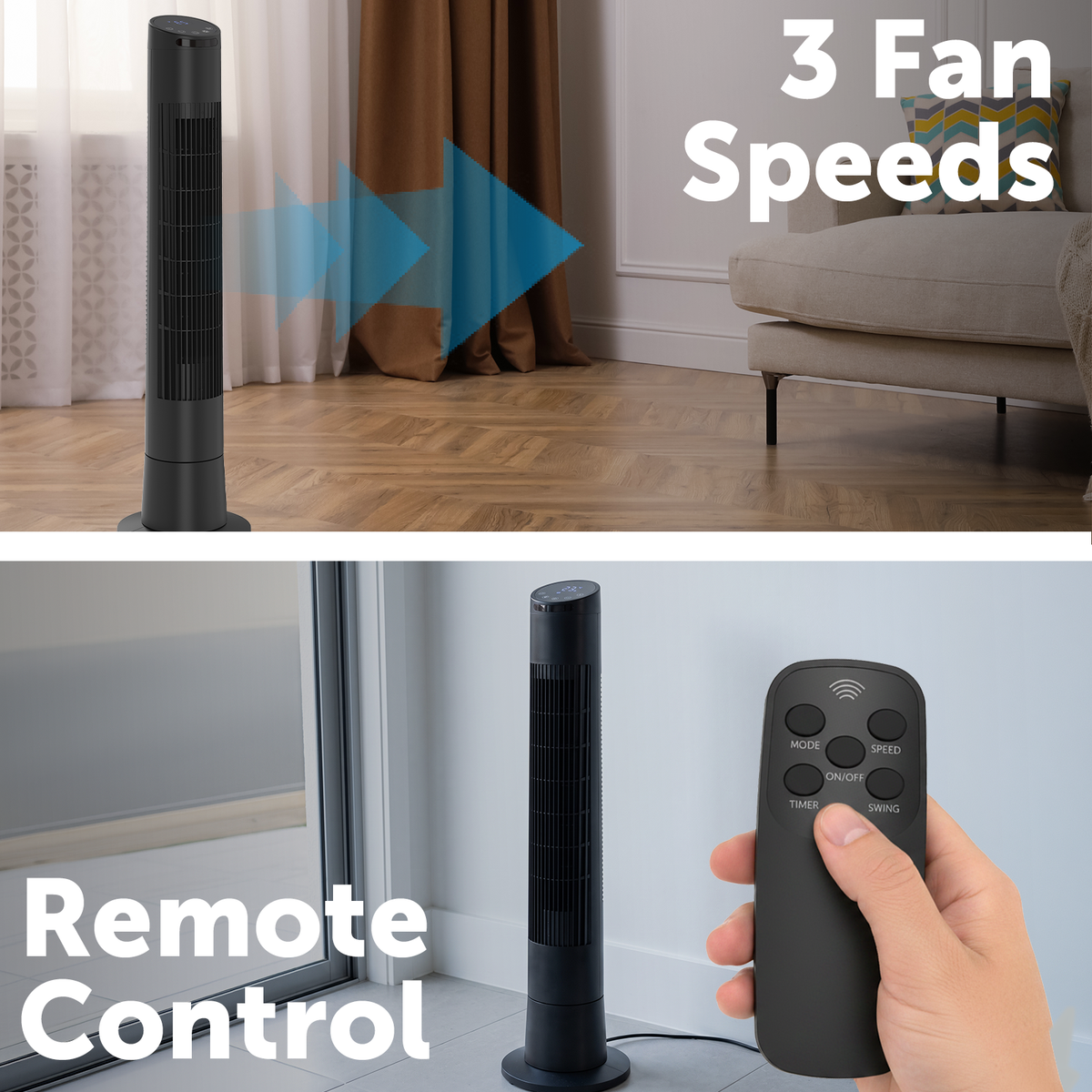 Arlec 91cm Tower Fan With Remote