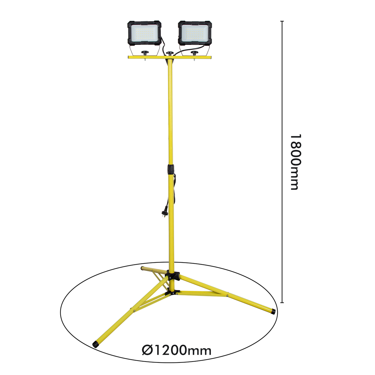 Arlec Yellow 2x30W 6000lm Tripod Worklight
