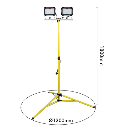 Arlec Yellow 2x30W 6000lm Tripod Worklight