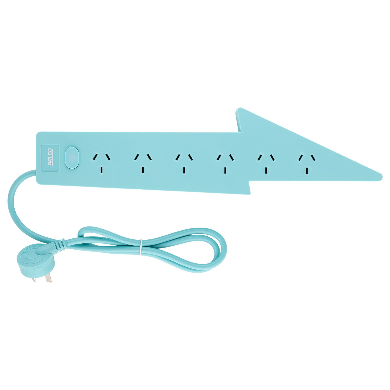 6 outlet teal powerboard – lighting – surge protected teal powerboard for decorative use