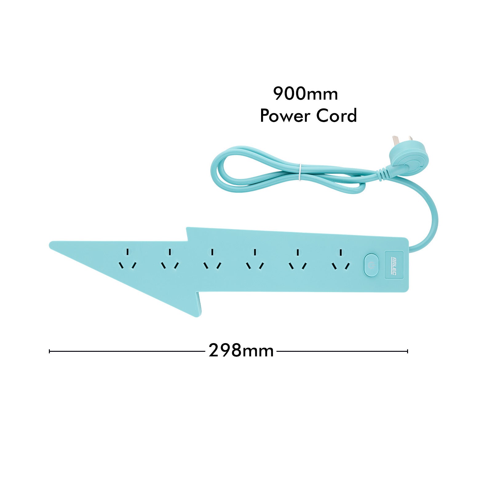 6 outlet teal powerboard – lighting – surge protected teal powerboard for decorative use