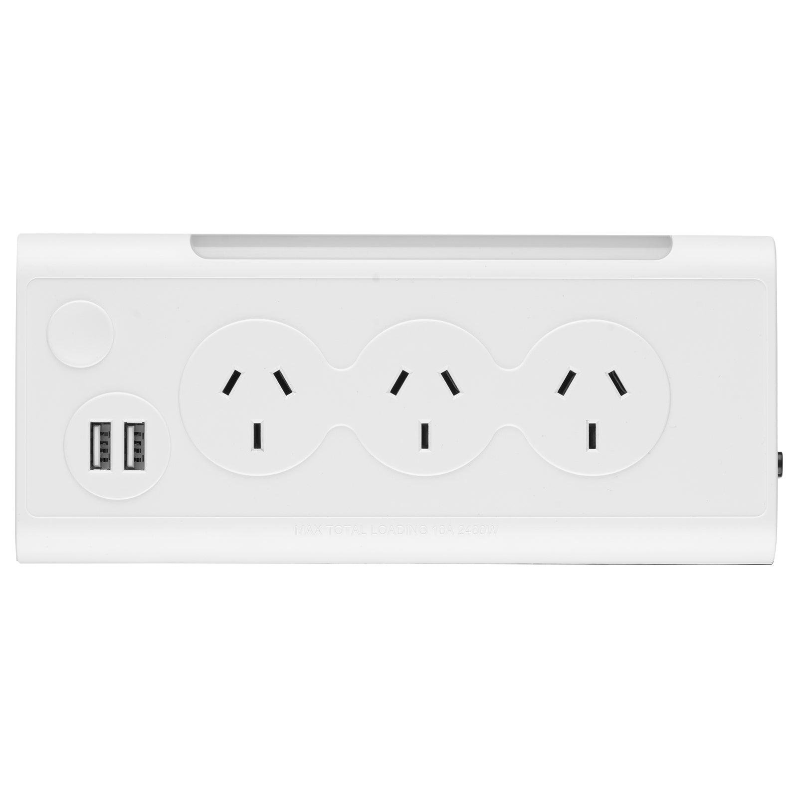 Triangle powerboard with 3 sockets, x2 USBs 2.1A and light – USB triangular extension board for desks