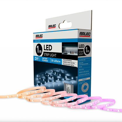 Arlec 1m CW Battery Strip Light