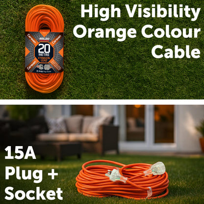 20m caravan extension lead 15A – Arlec heavy duty outdoor cable
