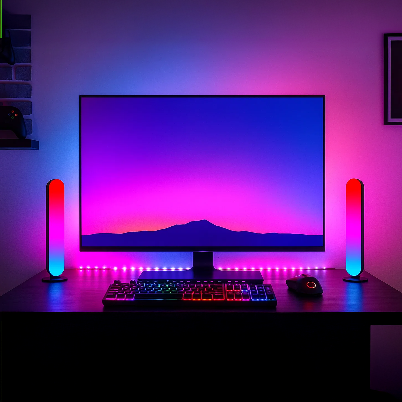 Arlec Black RGB Desk Lights - Twin Pack