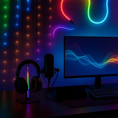 Arlec Black RGB Headphone Stand