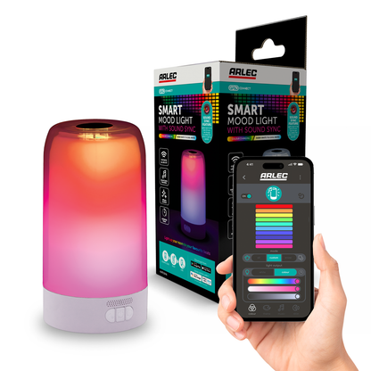 Arlec White Grid Connect Smart Sound Sync Mood Lamp RGB CCT