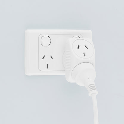 Triangular double adaptor for two appliances – Arlec space-saving plug