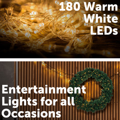 Arlec large LED wreath light, 1.2m festive indoor outdoor Christmas decoration