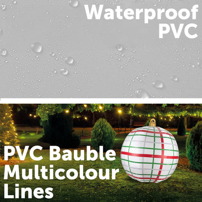 Arlec 1.2m inflatable multicolour bauble – PVC Christmas yard ornament with durable finish for festive outdoor decor