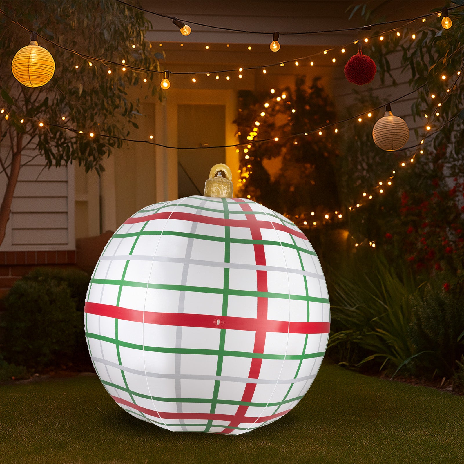 Arlec 1.2m inflatable multicolour bauble – PVC Christmas yard ornament with durable finish for festive outdoor decor