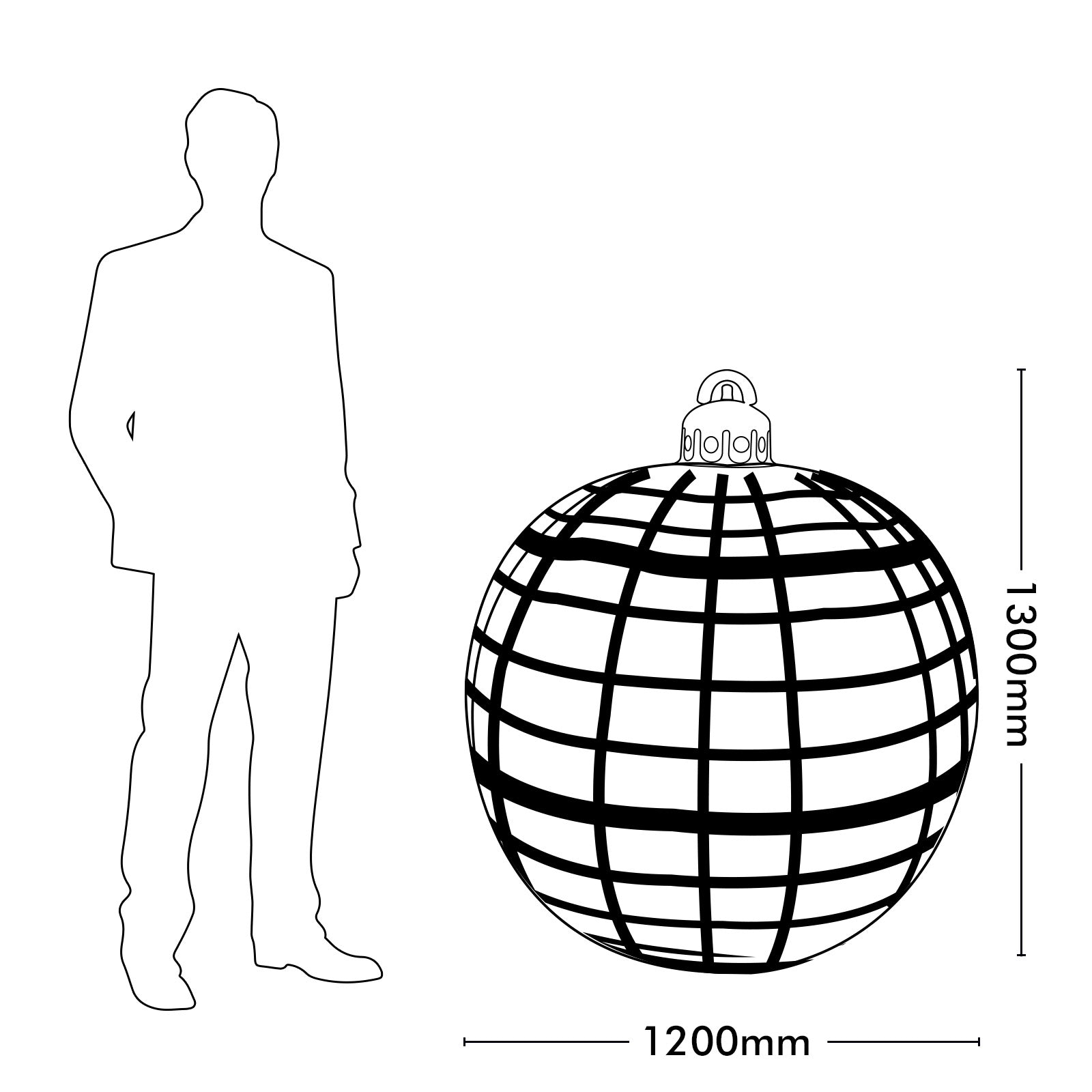 Arlec 1.2m inflatable multicolour bauble – PVC Christmas yard ornament with durable finish for festive outdoor decor