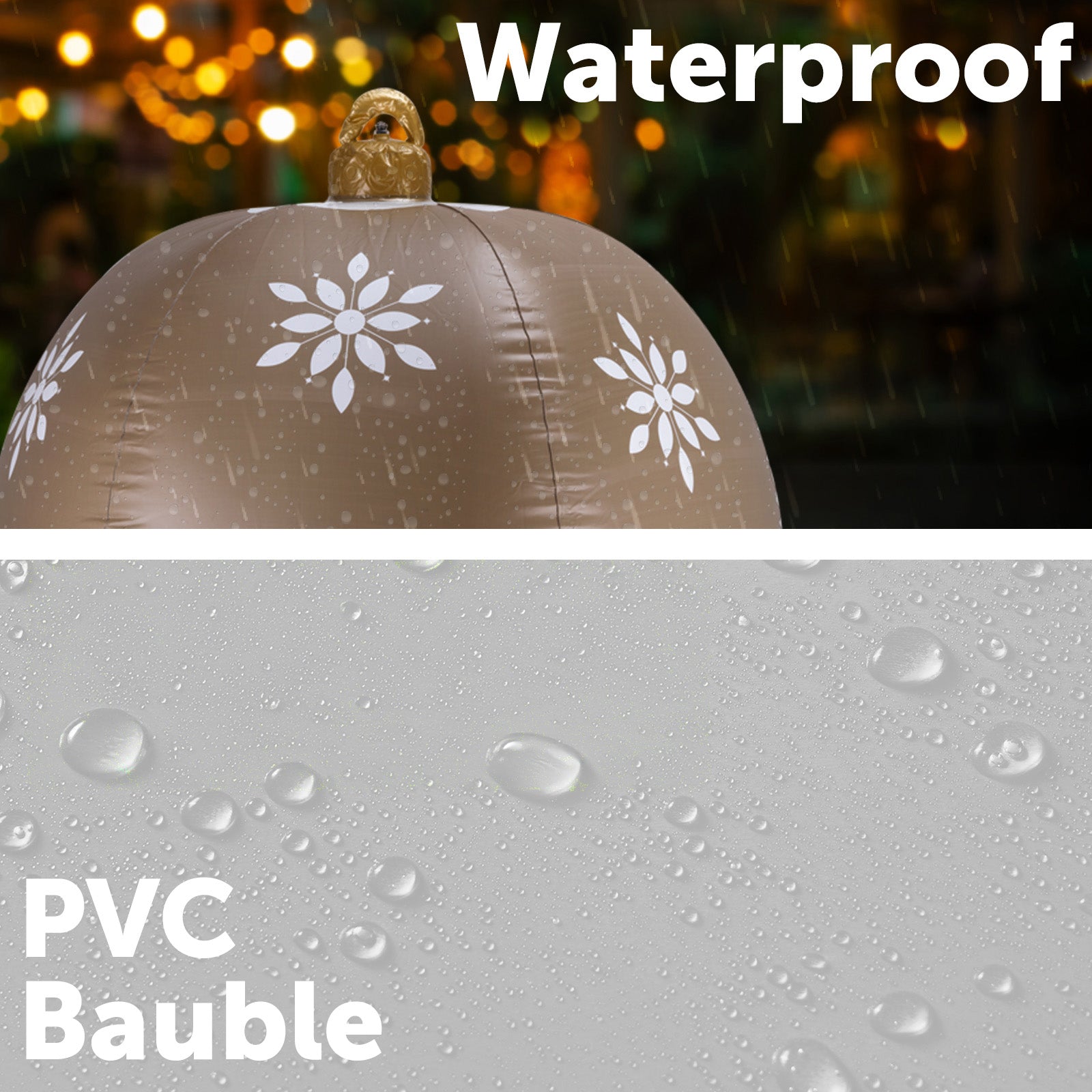 Arlec 1.2m inflatable champagne bauble – festive indoor outdoor PVC Christmas decoration with stakes and repair kit