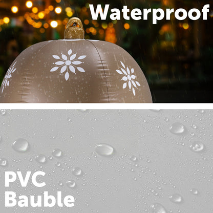 Arlec 1.2m inflatable champagne bauble – festive indoor outdoor PVC Christmas decoration with stakes and repair kit