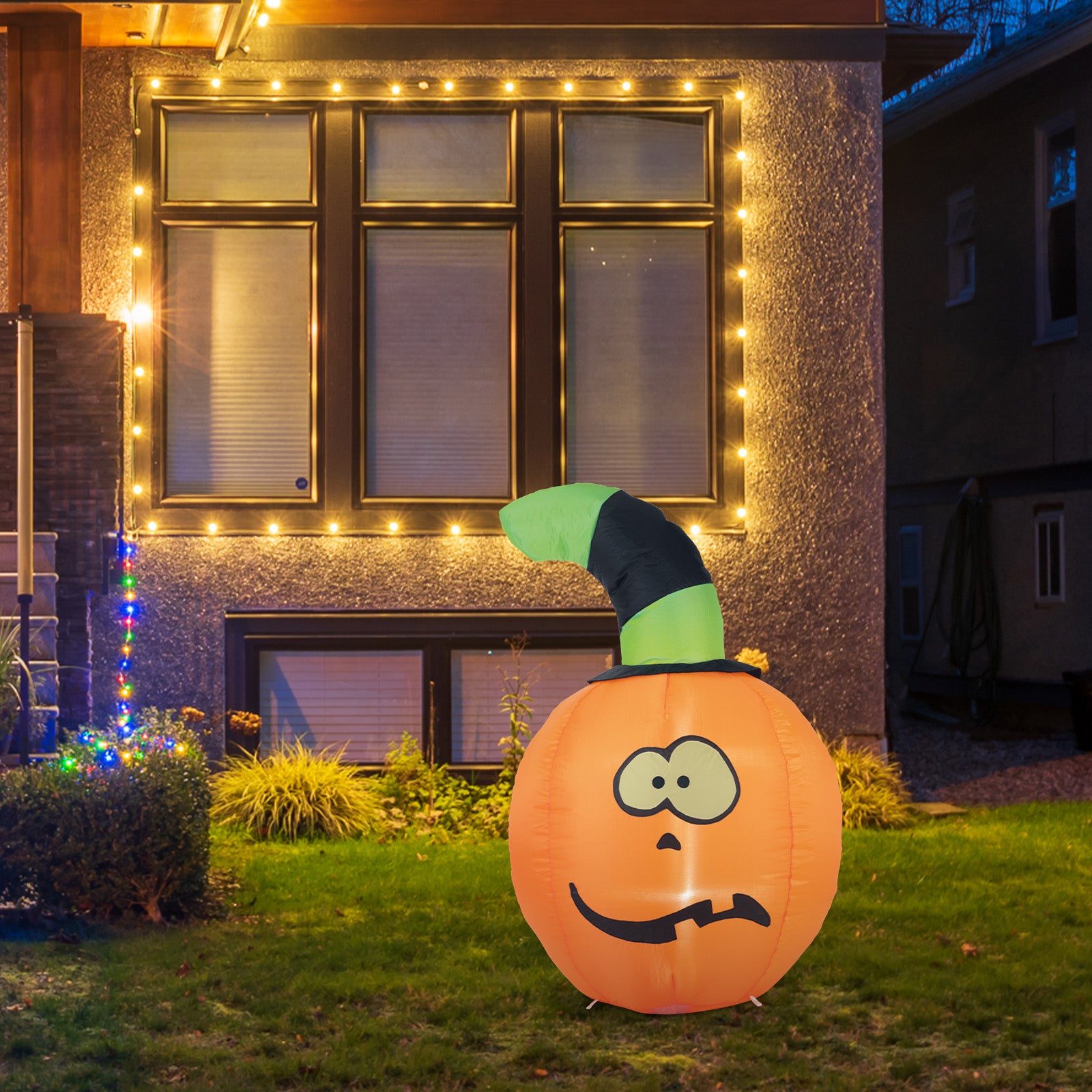 Arlec 1.2m pumpkin Halloween inflatable – LED-lit, self-inflating decor for festive outdoor or indoor setup