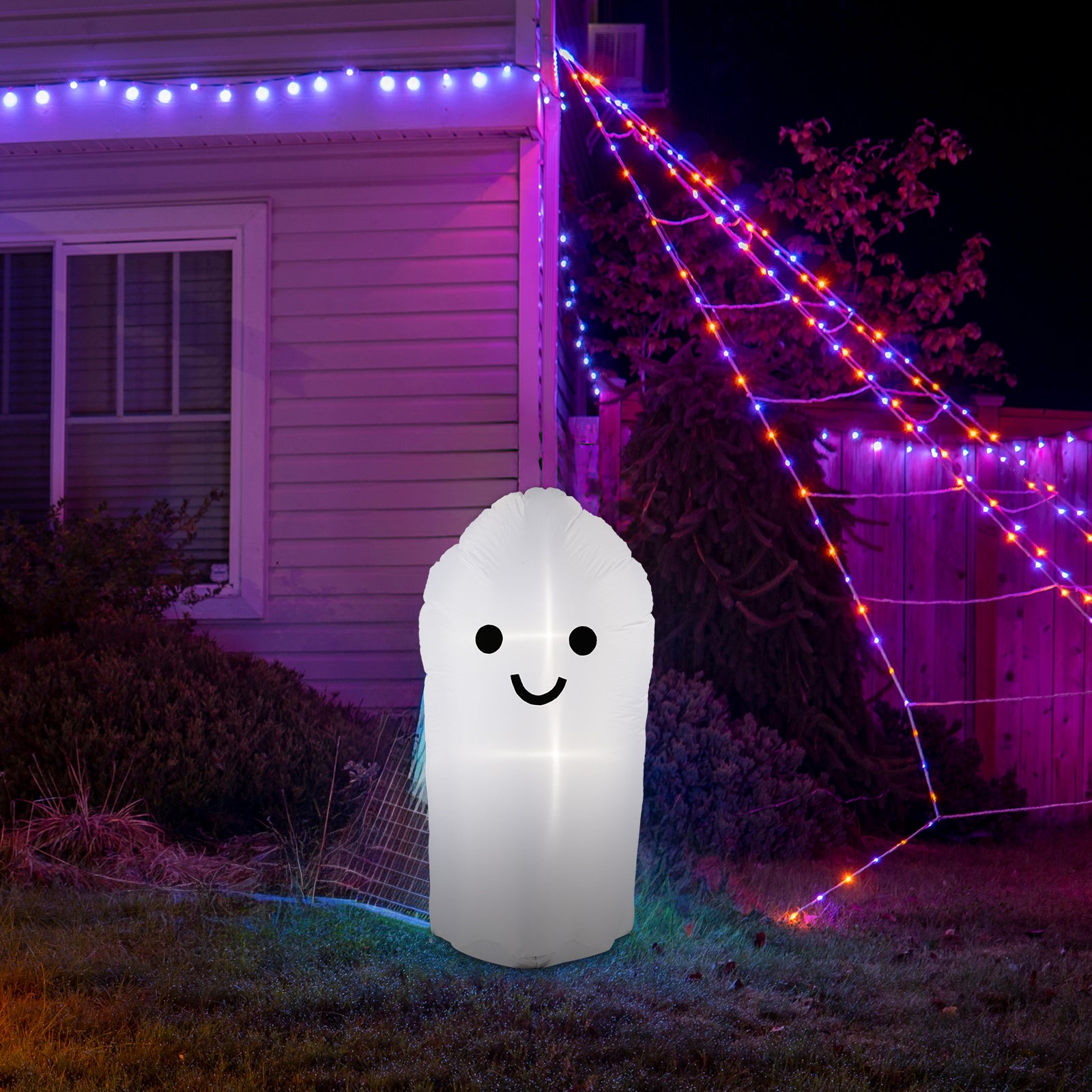 Arlec 1.2m white ghost Halloween inflatable – self-inflating LED decoration for indoor or outdoor use