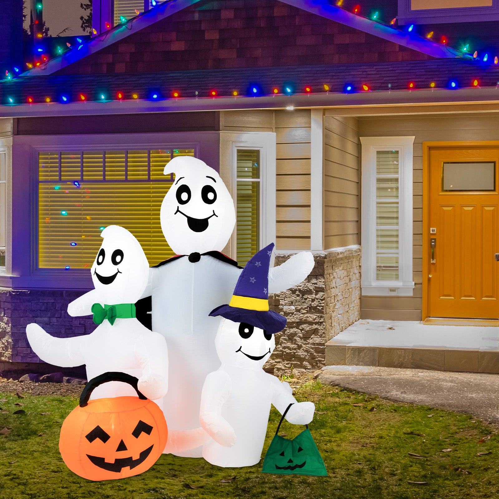 Arlec 1.8m Halloween inflatable with 3 ghosts – self-inflating LED display for indoor and outdoor settings