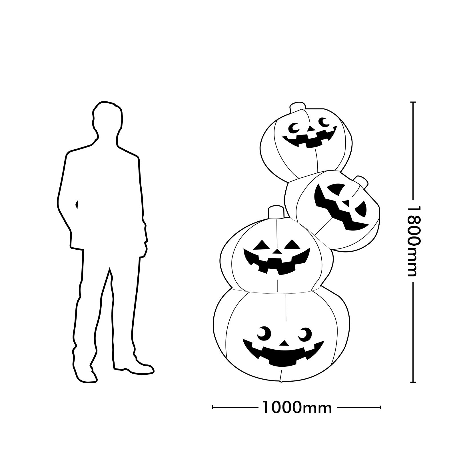 Arlec 1.8m Halloween inflatable with 4 pumpkins – bright LED lights and durable design for festive décor