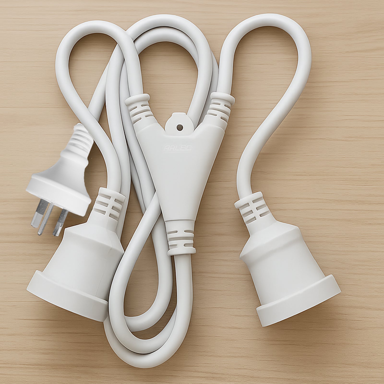 Arlec 1.8m Domestic Dual Outlet Split Extension Lead - indoor extension lead, 2 outlet extension cord, domestic power solution