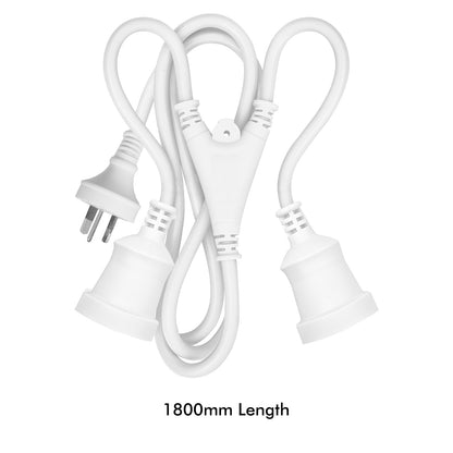 Arlec 1.8m Domestic Dual Outlet Split Extension Lead - indoor extension lead, 2 outlet extension cord, domestic power solution