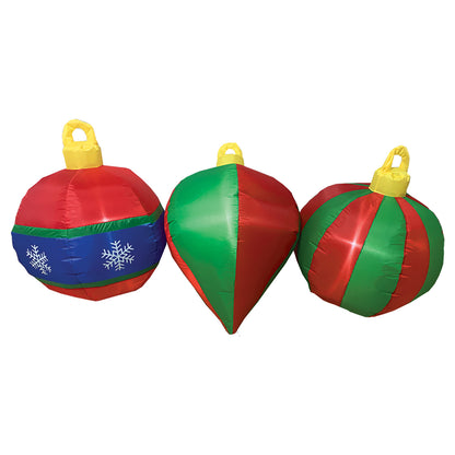 Arlec 1.8m inflatable colourful baubles – LED low voltage Christmas decoration for indoor and outdoor display