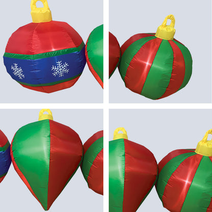 Arlec 1.8m inflatable colourful baubles – LED low voltage Christmas decoration for indoor and outdoor display