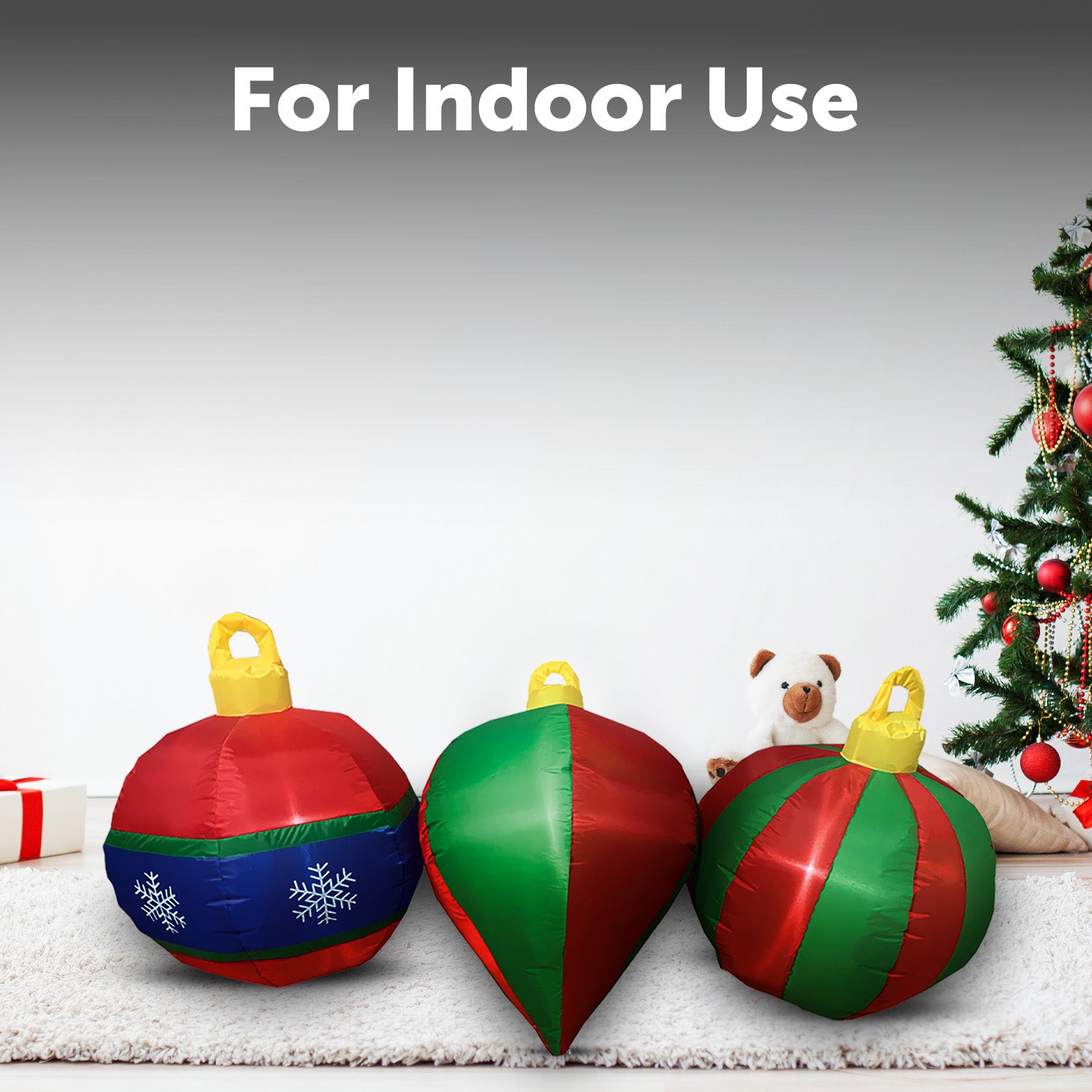 Arlec 1.8m inflatable colourful baubles – LED low voltage Christmas decoration for indoor and outdoor display