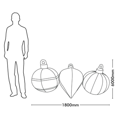 Arlec 1.8m Inflatable Colourful Christmas Baubles Low Voltage