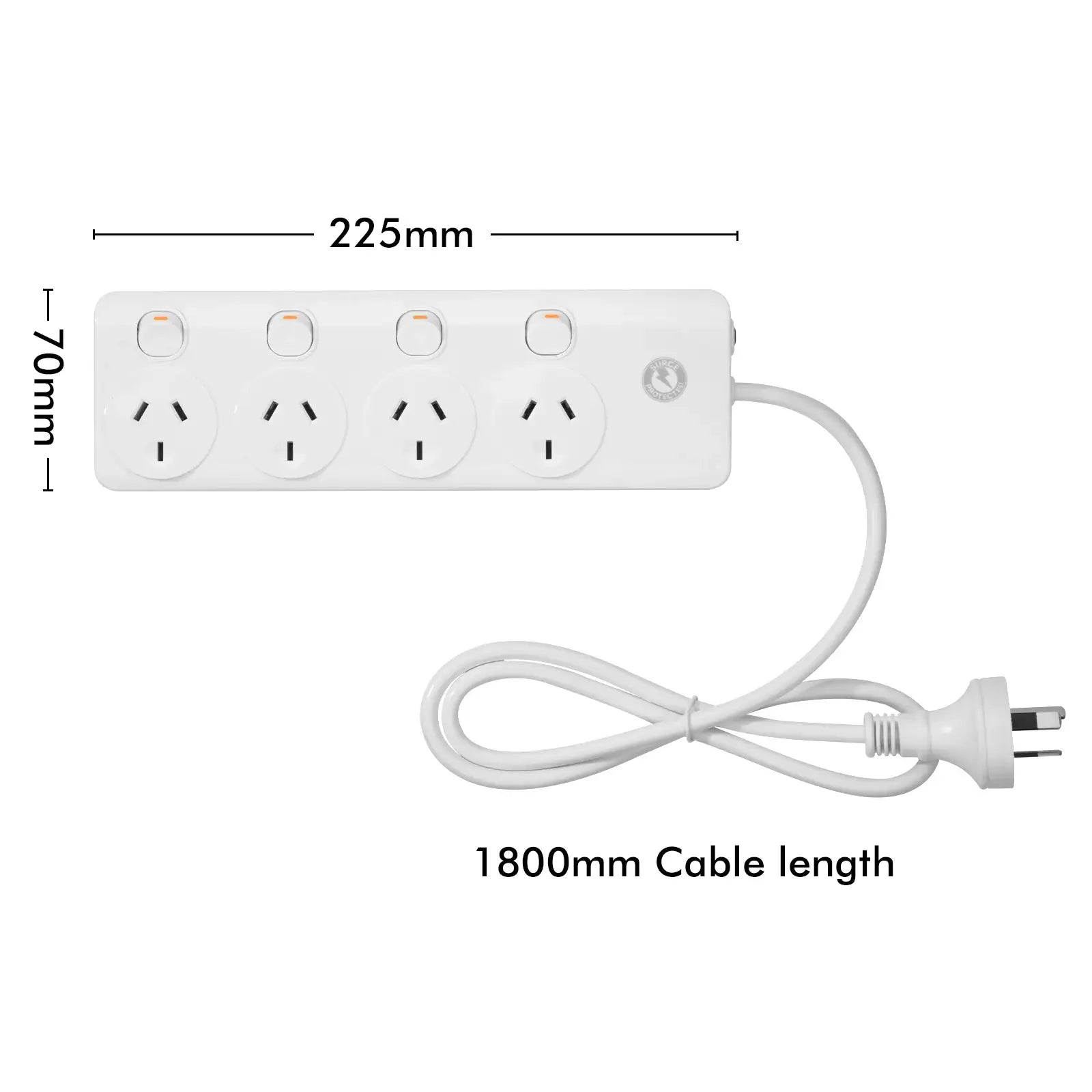 Arlec 1.8m Lead Surge Protected Powerboard – surge protected powerboard with long 1.8m cord