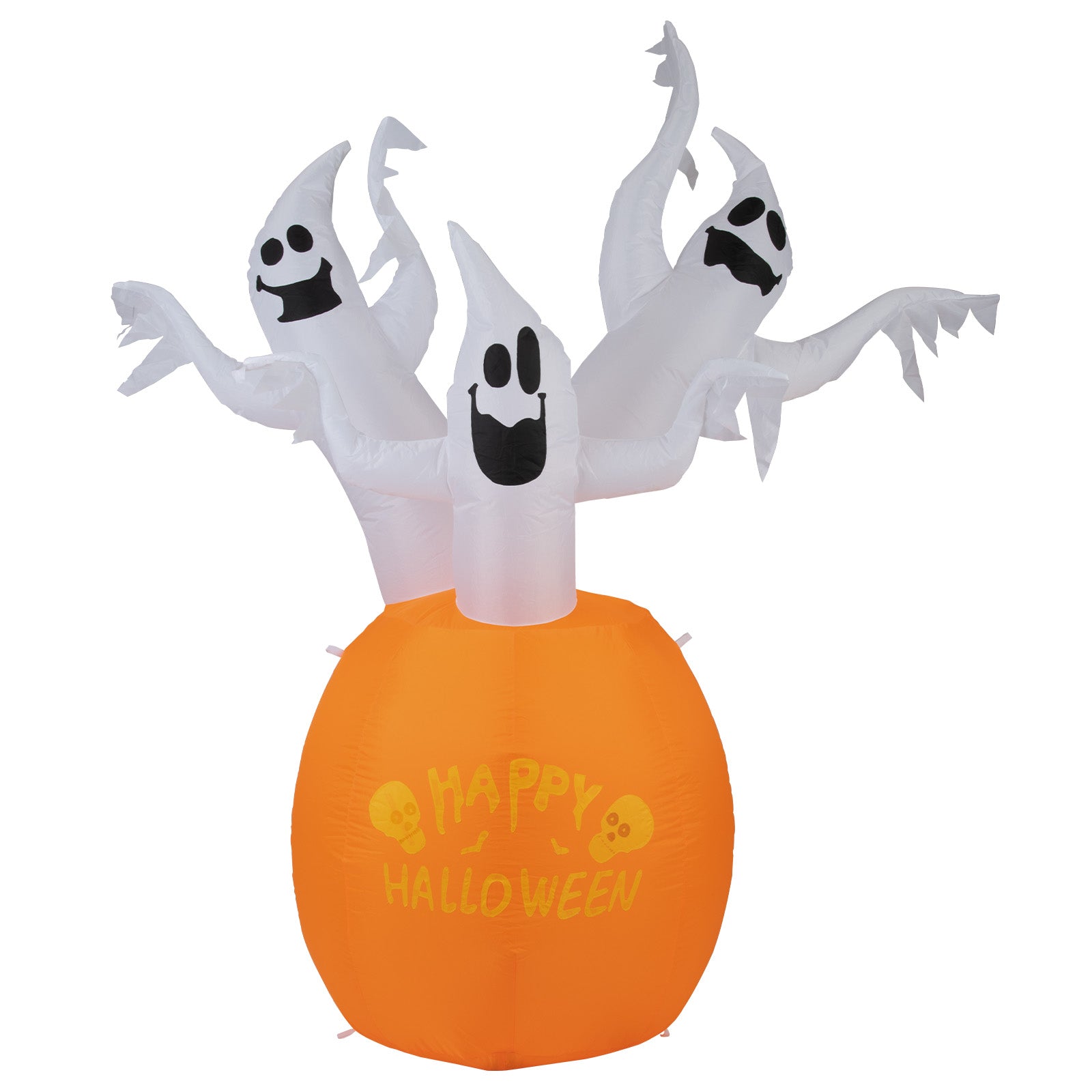 Arlec 1.8m Halloween inflatable with pumpkin and 3 ghosts – durable LED-lit decoration for Halloween