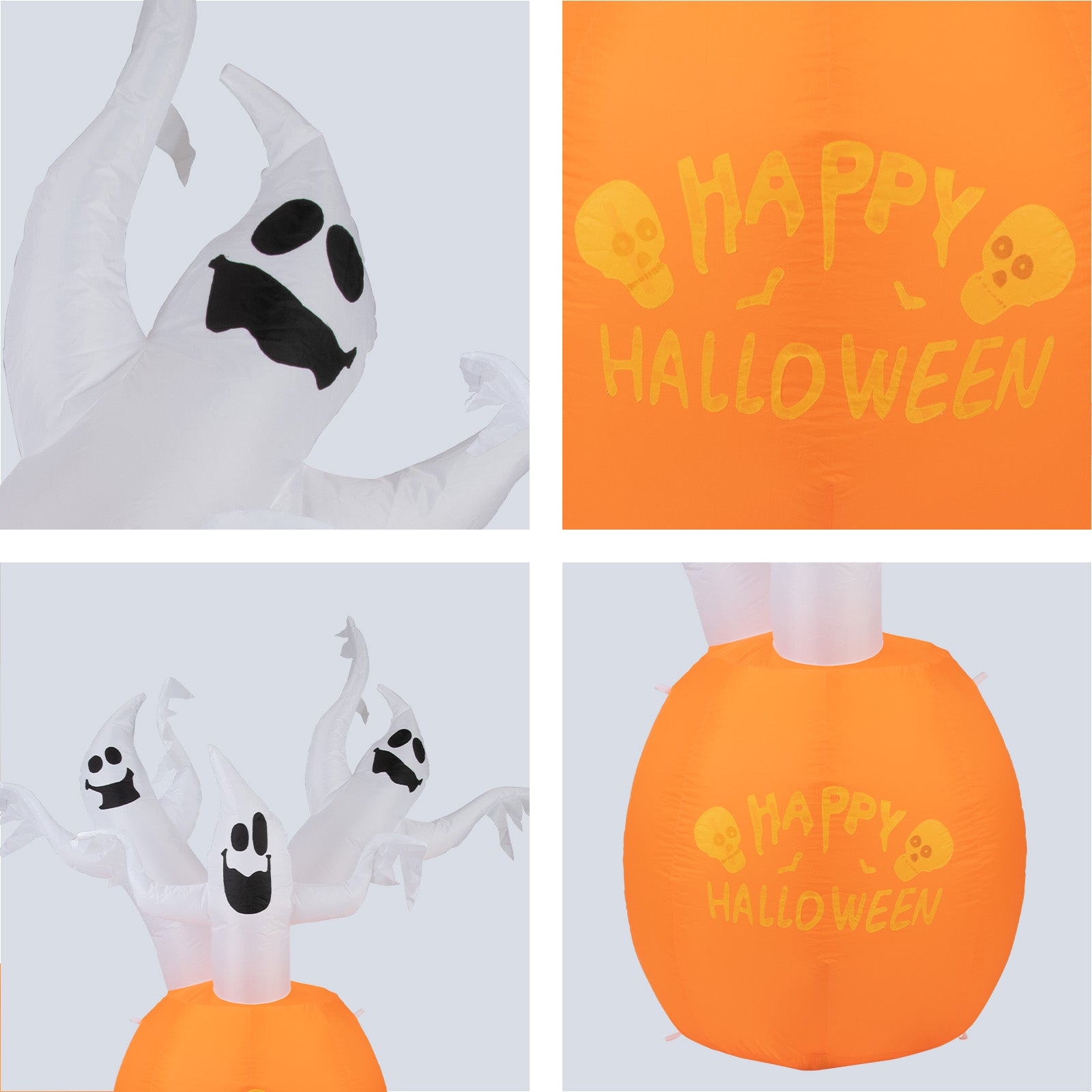 Arlec 1.8m Halloween inflatable with pumpkin and 3 ghosts – durable LED-lit decoration for Halloween