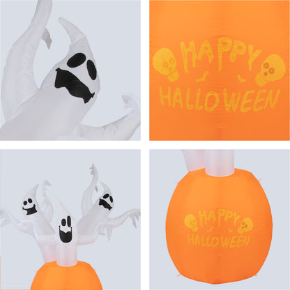 Arlec 1.8m Halloween inflatable with pumpkin and 3 ghosts – durable LED-lit decoration for Halloween