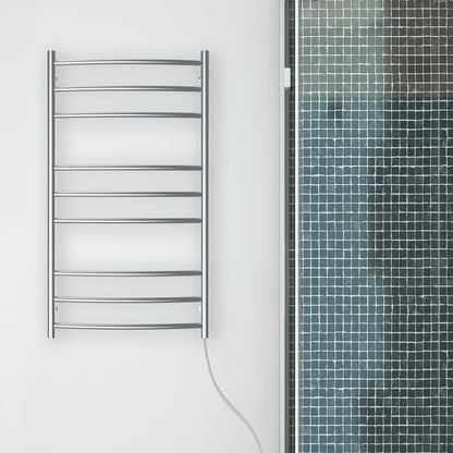 Arlec 100W stainless steel 9 bar heated towel rail for warming and drying towels