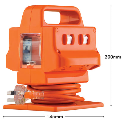 Arlec 10A Heavy Duty Power Block with RCBO Safety Switch for construction use