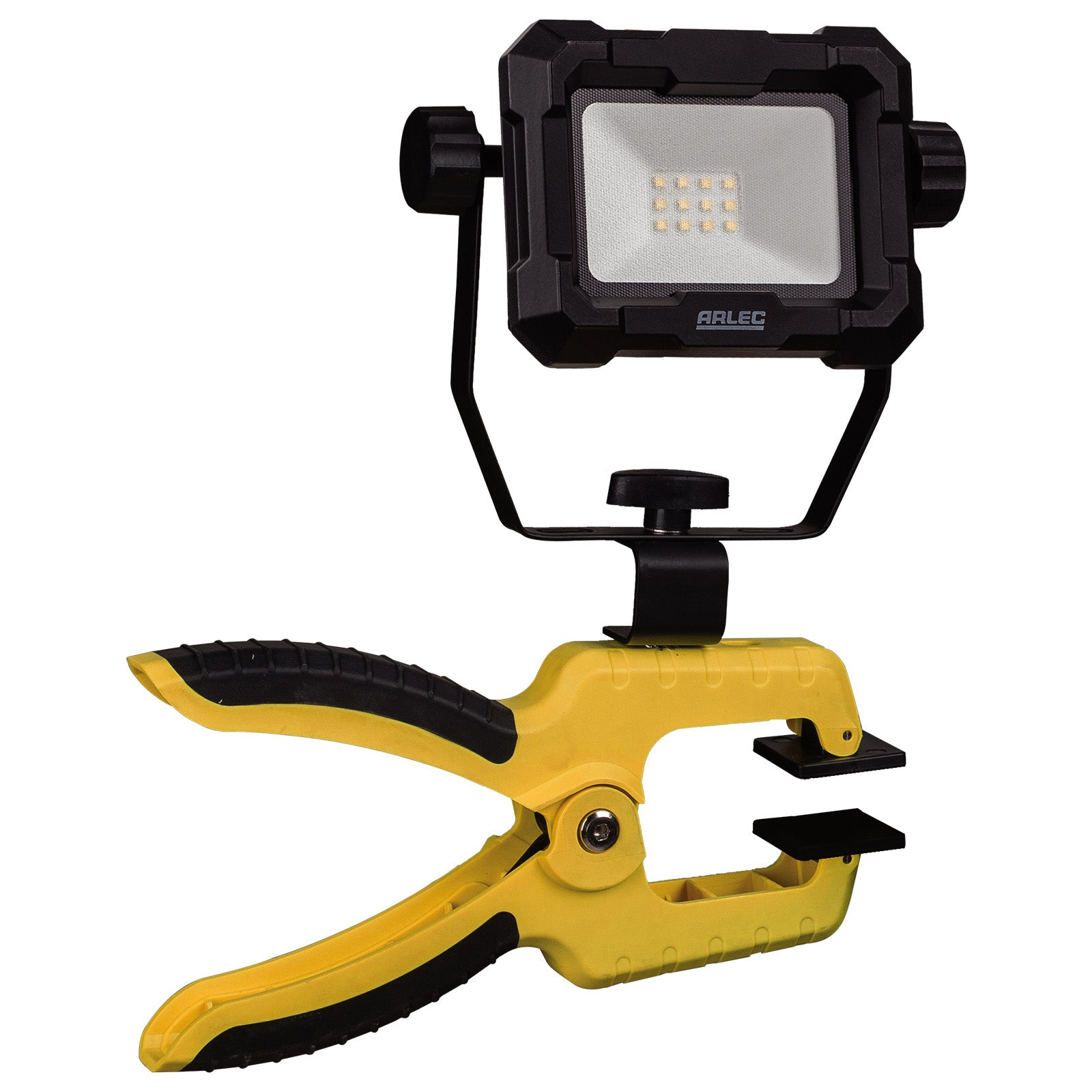 Arlec 10W 800lm LED clamp worklight – adjustable heavy-duty spring clamp