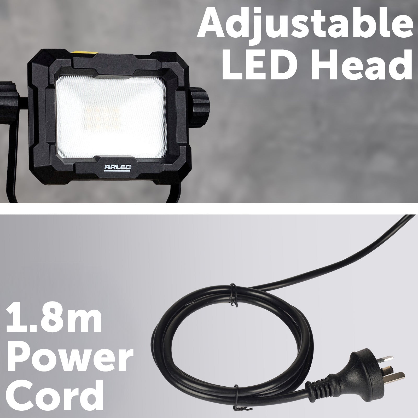 Arlec 10W 800lm LED clamp worklight – adjustable heavy-duty spring clamp