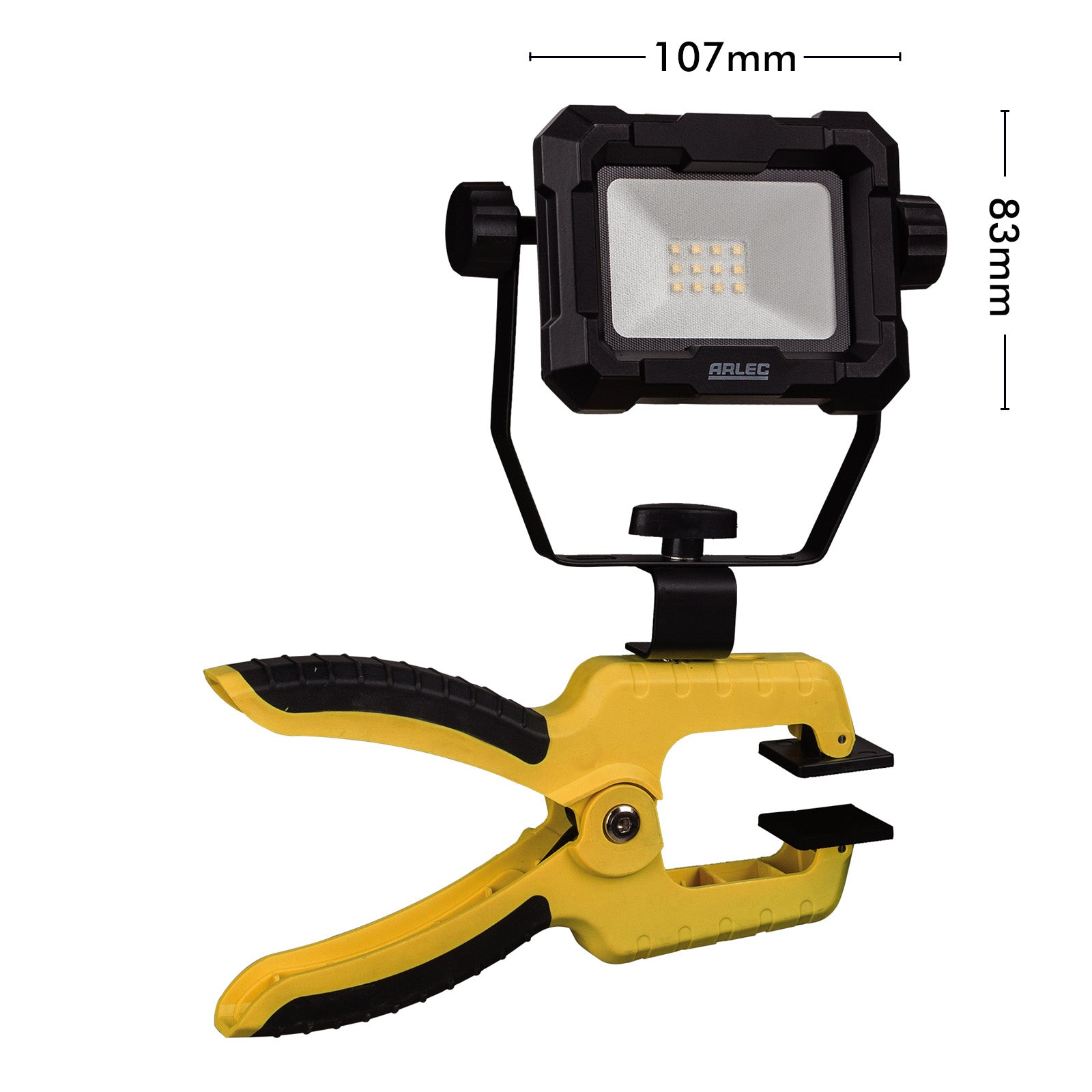 Arlec 10W 800lm LED clamp worklight – adjustable heavy-duty spring clamp