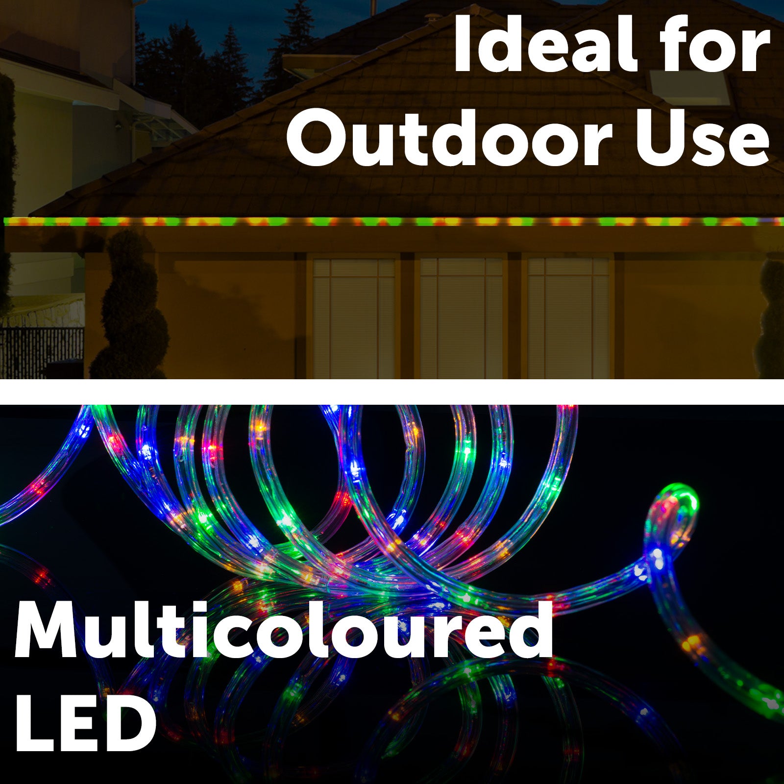 Arlec 10m multicolour LED rope light with 8 light functions and connectable design