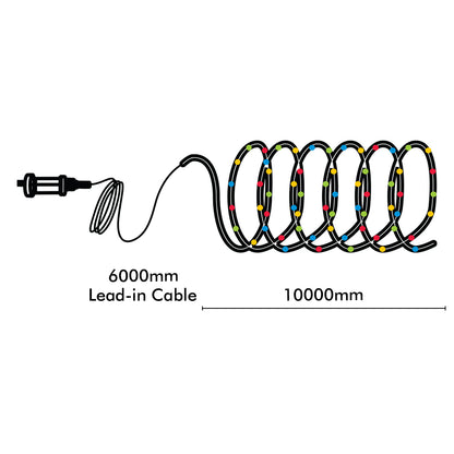 Arlec 10m multicolour LED rope light with 8 light functions and connectable design
