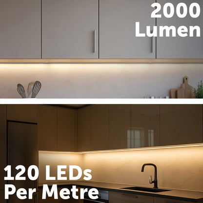 10m smart CCT LED strip light with adjustable color temperature, app and remote control, and DIY cut-to-length design