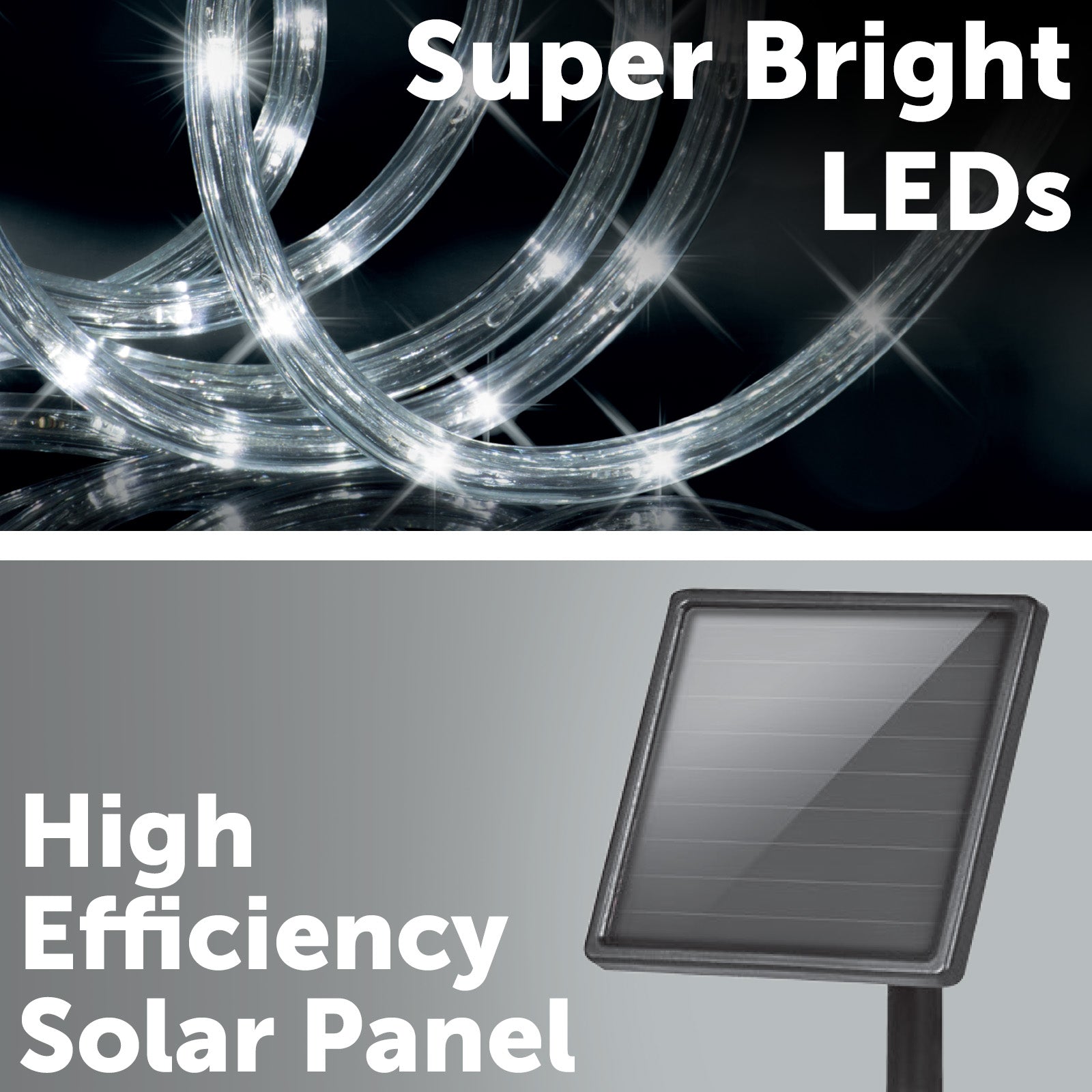 Arlec 10m multicolour or warm white solar rope light – festive outdoor LED lighting with auto switch