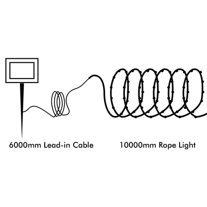 Arlec 10m multicolour or warm white solar rope light – festive outdoor LED lighting with auto switch