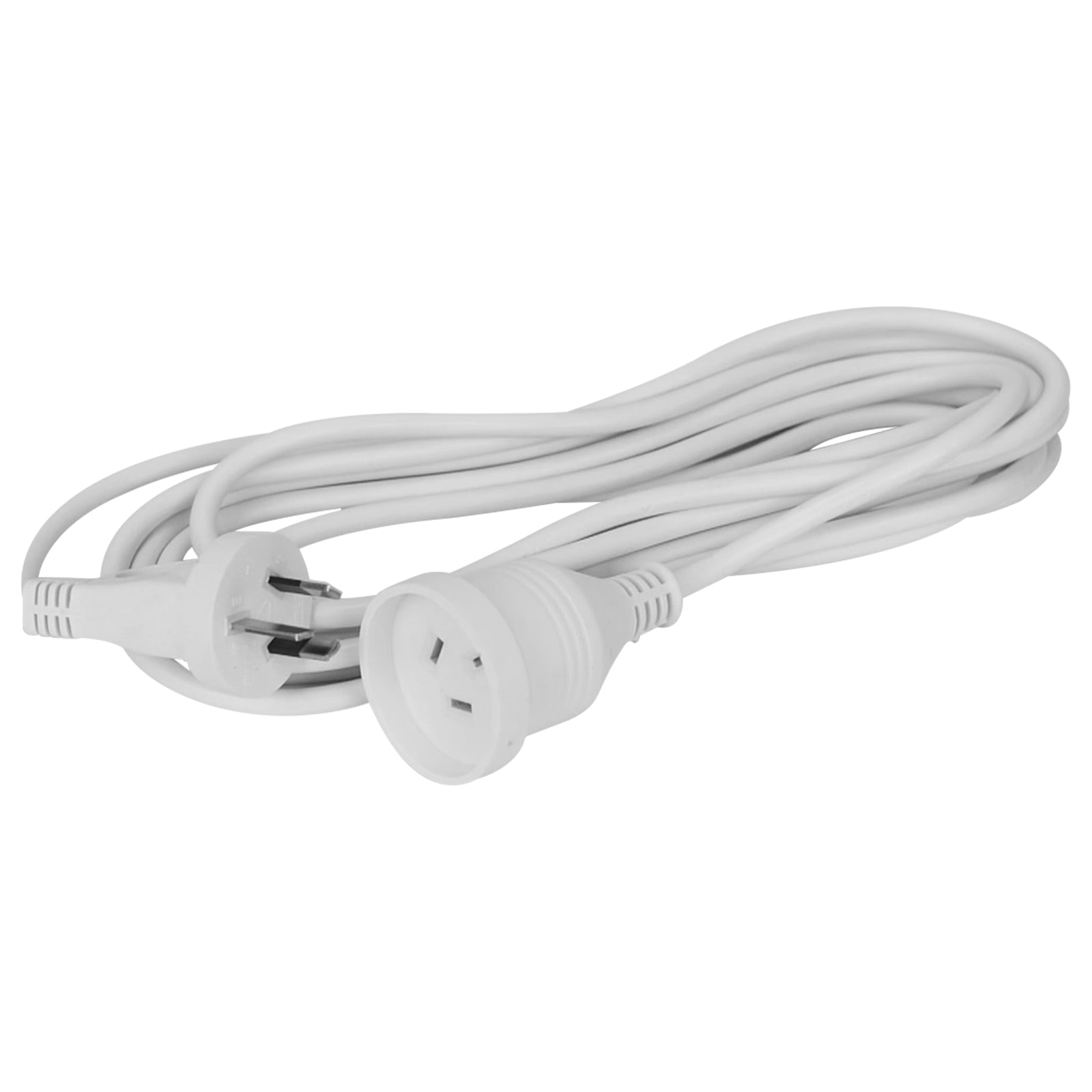 10m white extension cord with ring pull plug – Arlec household use