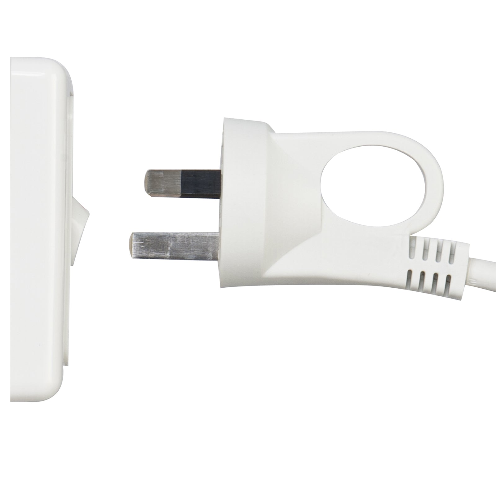 10m white extension cord with ring pull plug – Arlec household use